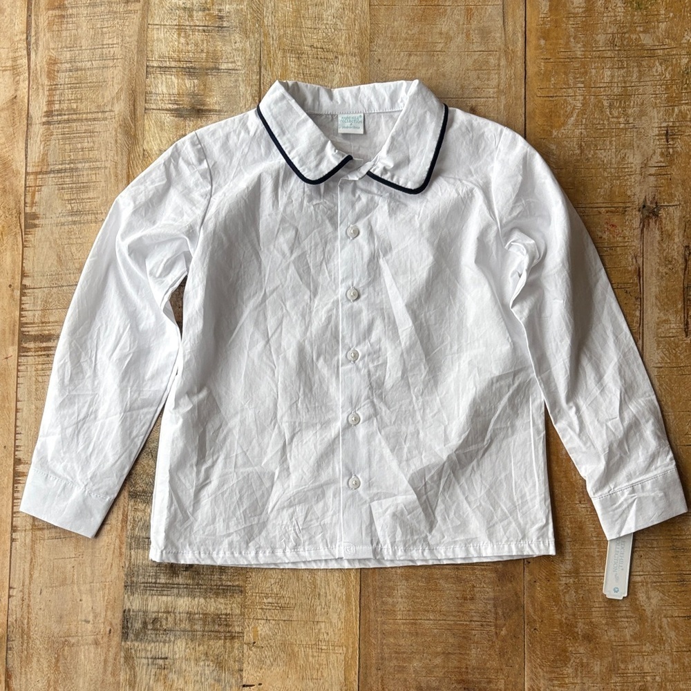 NWT Edgehill Collection White Collared Shirt size 5
